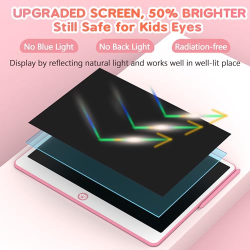 Hockvill LCD Writing Tablet for Kids 16 Inch, Toys for Girls Boys Drawing Pad for 3 4 5 6 7 Year Old Kids Toys, Easter Basket Stuffer for Kids, Toddler Doodle Board Travel Essentials - Pink - Image 4