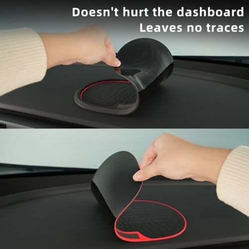 AAKICHI Car Dashboard Anti-Slip Mat PVC Storage Pad Organiser Black & Red, Vehicle Accessory - Image 4