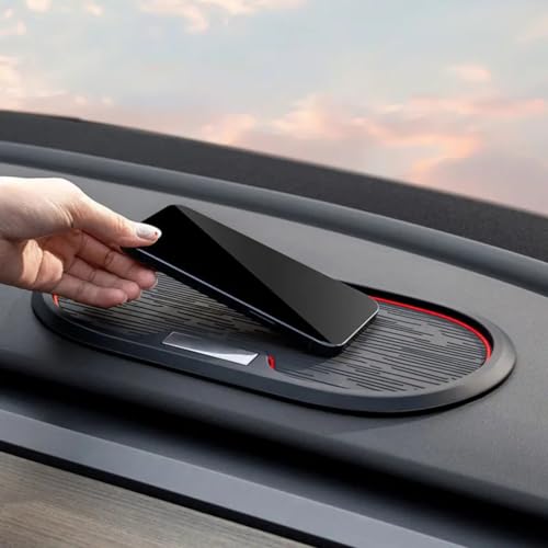 AAKICHI Car Dashboard Anti-Slip Mat PVC Storage Pad Organiser Black & Red, Vehicle Accessory - Image 3