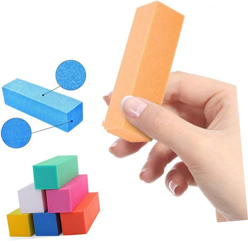 Square Nail File and Buffer Set 20pcs Double-Sided Nail Sanding Blocks High Elasticity Supplies for Women Manicure Home Use Random Color - Image 3