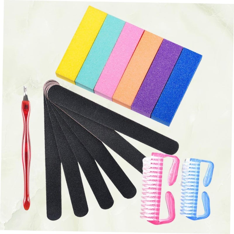 Square Nail File and Buffer Set 20pcs Double-Sided Nail Sanding Blocks High Elasticity Supplies for Women Manicure Home Use Random Color - Image 5
