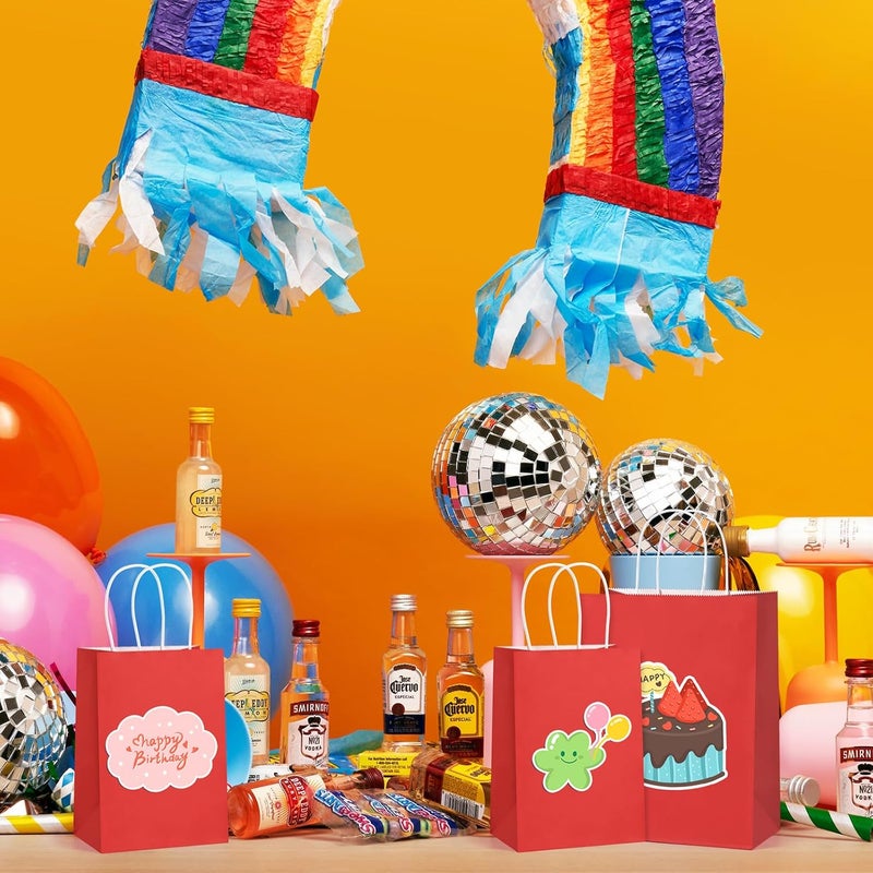 BagDream 100Pcs Red Gift Bags - Medium Kraft Paper - Image 5