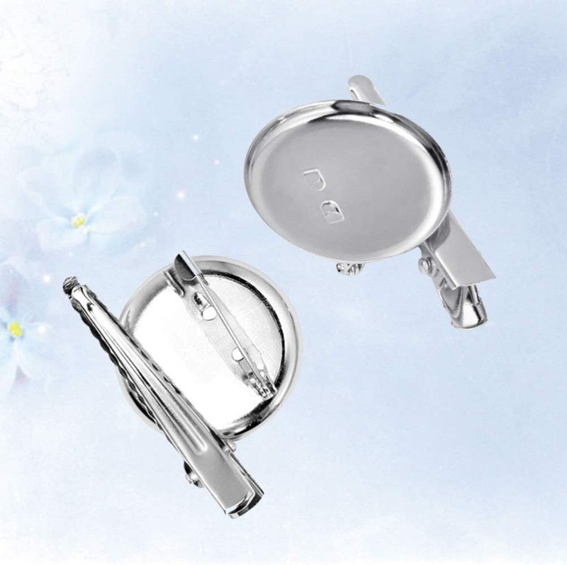 comfrt Brooch Pins Backs Breast Pin Tray Disk Base Blank Disc with Safety Pin for DIY Jewelry Supplies 3cm 20Pcs - Image 4