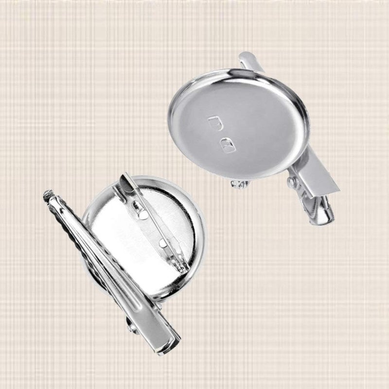 comfrt Brooch Pins Backs Breast Pin Tray Disk Base Blank Disc with Safety Pin for DIY Jewelry Supplies 3cm 20Pcs - Image 5