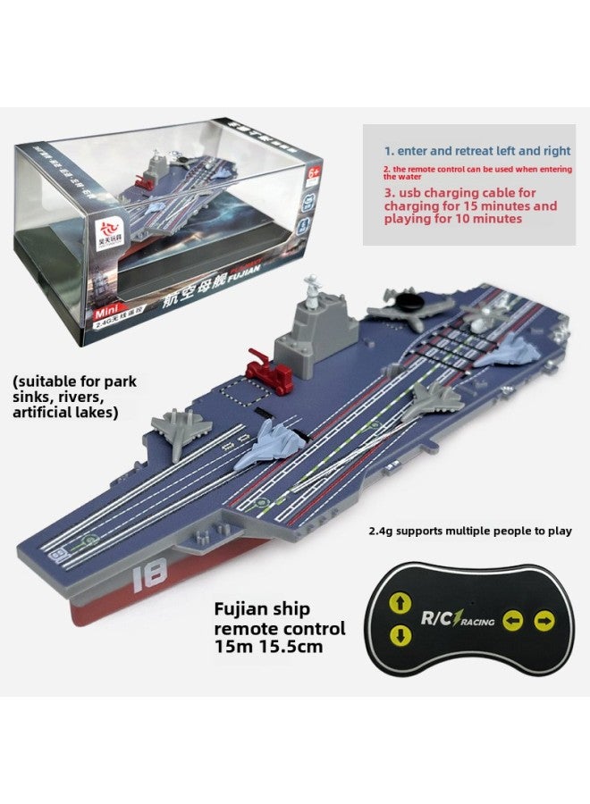 Mini Wireless Remote Control Submarine Waterproof Speedboat Submarine Model Charged Electric Water Play Toy Children Special Olympics-Colour:Fujian Ship-2.4g✓-Specification:Charging Head + Charging Cable - Free Remote Control Battery + Tools✓  - Image 1