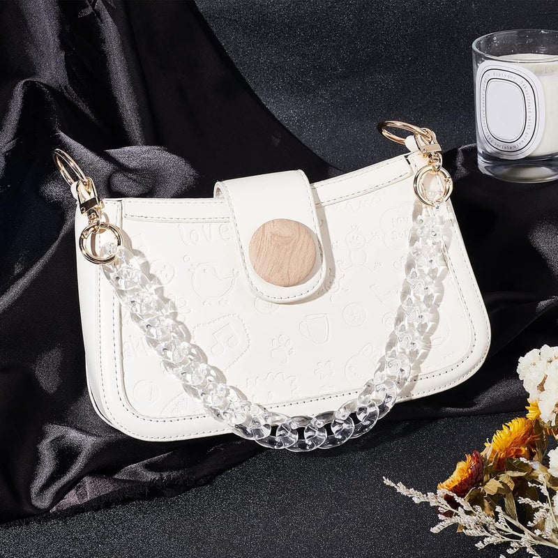 PH PandaHall 165 Inch Clear Acrylic Bag Chain Strap Transparent Purse Strap Extender with Alloy Clasp for Handbag Purse Shoulder Bag Tote - Image 2