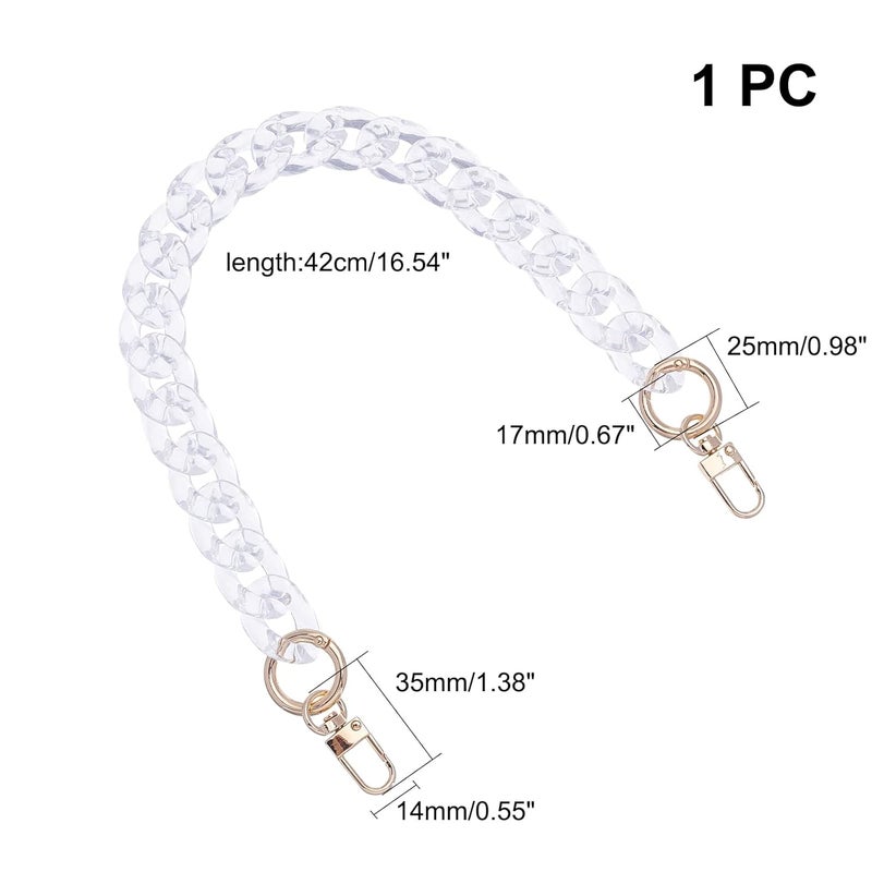 PH PandaHall 165 Inch Clear Acrylic Bag Chain Strap Transparent Purse Strap Extender with Alloy Clasp for Handbag Purse Shoulder Bag Tote - Image 5