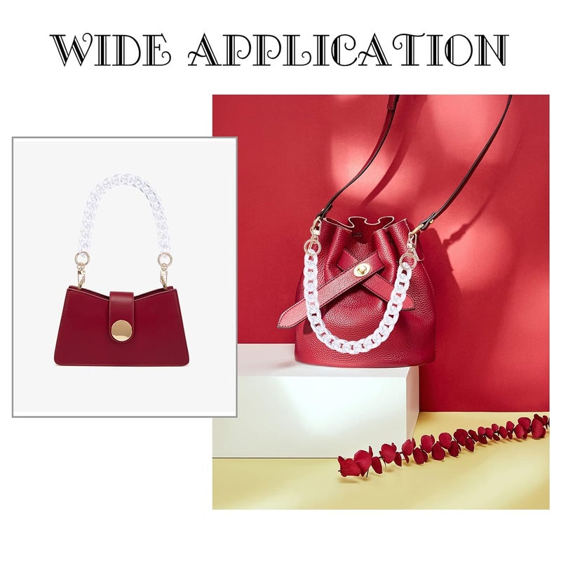 PH PandaHall 165 Inch Clear Acrylic Bag Chain Strap Transparent Purse Strap Extender with Alloy Clasp for Handbag Purse Shoulder Bag Tote - Image 4