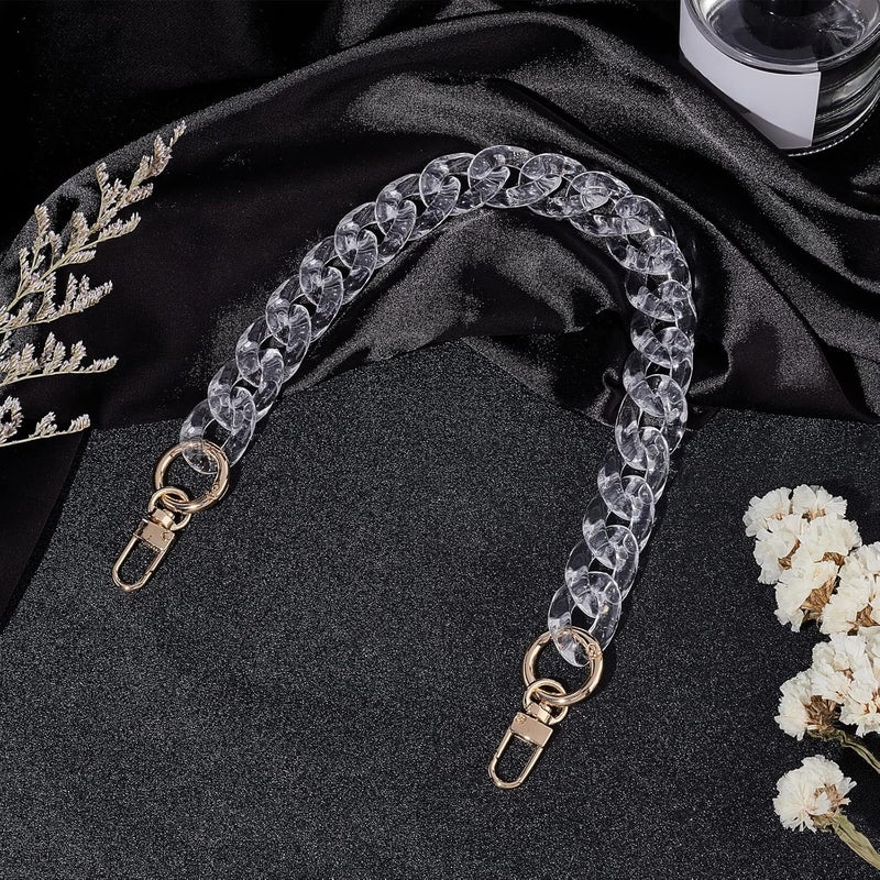 PH PandaHall 165 Inch Clear Acrylic Bag Chain Strap Transparent Purse Strap Extender with Alloy Clasp for Handbag Purse Shoulder Bag Tote - Image 3