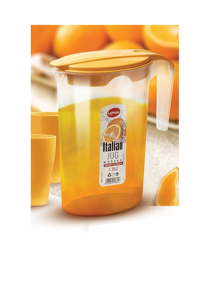 لمسة بلاست دورق ايطالي 2 لتر +2 كوب بلاستك خام من لمسة بلاستك متعدد الاوان 14032 - Image 1