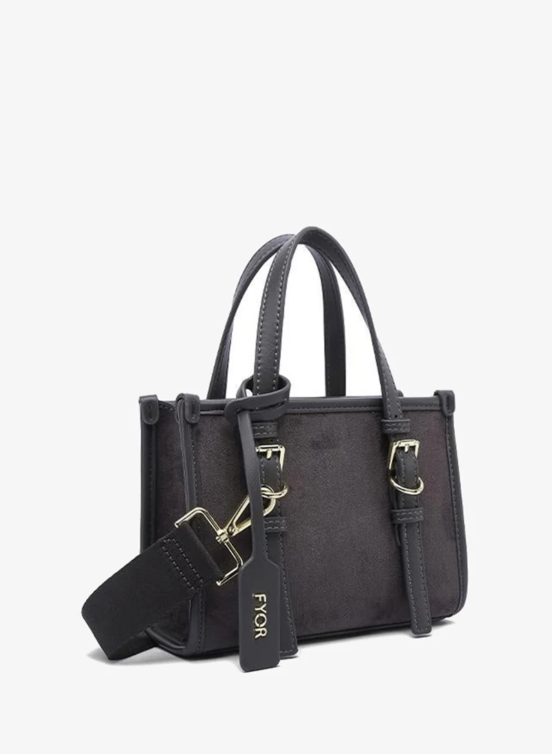 Fyor Buckled Suede-Finish Mini Tote DR 015