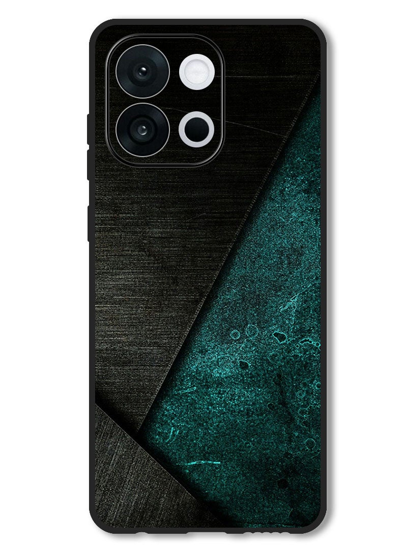 Theodor Case Compatible with OnePlus 13T 6.32 Inch Protection Shockproof Bumper Cover Black Dark Green Pattern - Image 1