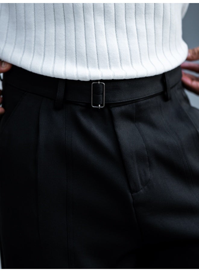Maniac Maniac Mens Solid Black Woven Fabric Trouser  - Image 2