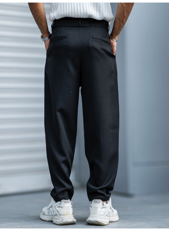 Maniac Maniac Mens Solid Black Woven Fabric Trouser  - Image 5