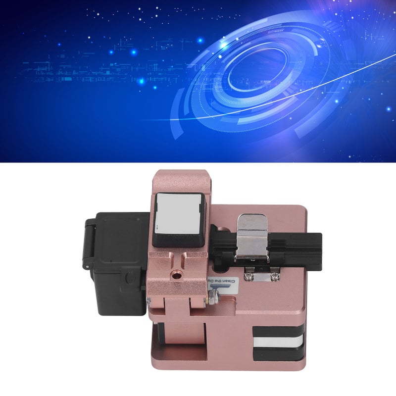 Fiber Cleaver Cold Connection Hot Melting High Accuracy Cutter Cutting Tool with Waste Box Gold - Image 4