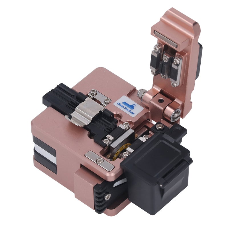 Fiber Cleaver Cold Connection Hot Melting High Accuracy Cutter Cutting Tool with Waste Box Gold - Image 2