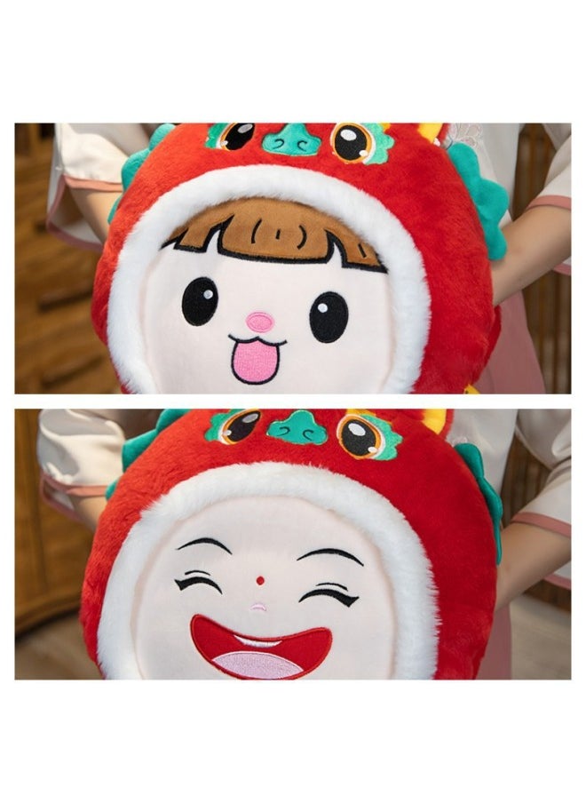 Dragon Year Mascot Fulongwa Plush Toy Doll Red Envelope Pendant Doll Zodiac Year Gift Logo-Specifications:40cm Fulongwa Mixed Hand Warmer Weight 0.45kg  - Image 1
