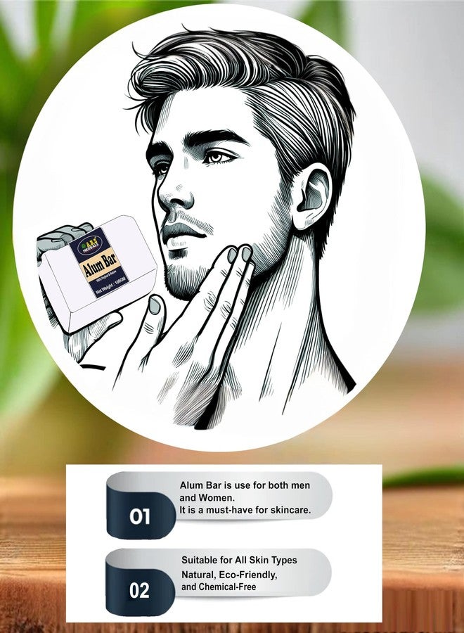 ABS HERBALS: Organic Alum bar,Shaving Kit Aid, Crystal White Alum Bar for Underarms & Shaving. Phitkari and Fitkari Bar.(Pack of 100Gm -1). - Image 4