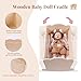 BABESIDE 3 Pcs Baby Doll Crib Set for Dolls up to 16 Inch Wooden Baby Doll Accessories Babydoll Bed Dolls Cradle with Bedding Set for Kids Pretend Play Toys Wood Doll Crib - Image 4