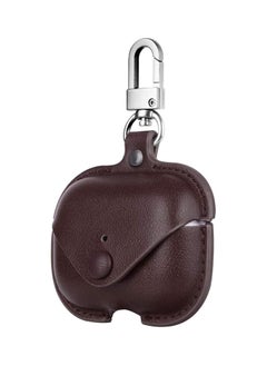 Genuine Leather Case Compatible with AirPods Pro Case, Protective Cover for Apple AirPods pro Case Headphones EarPods, Soft Leather Cover with Keychain Hook