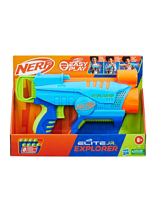 نيرف Elite Junior Explorer Easy-Play Toy Foam Blaster, 8 Elite Darts, Blasters For Kids Outdoor Games, Ages 6 And Up (Colour May Vary)