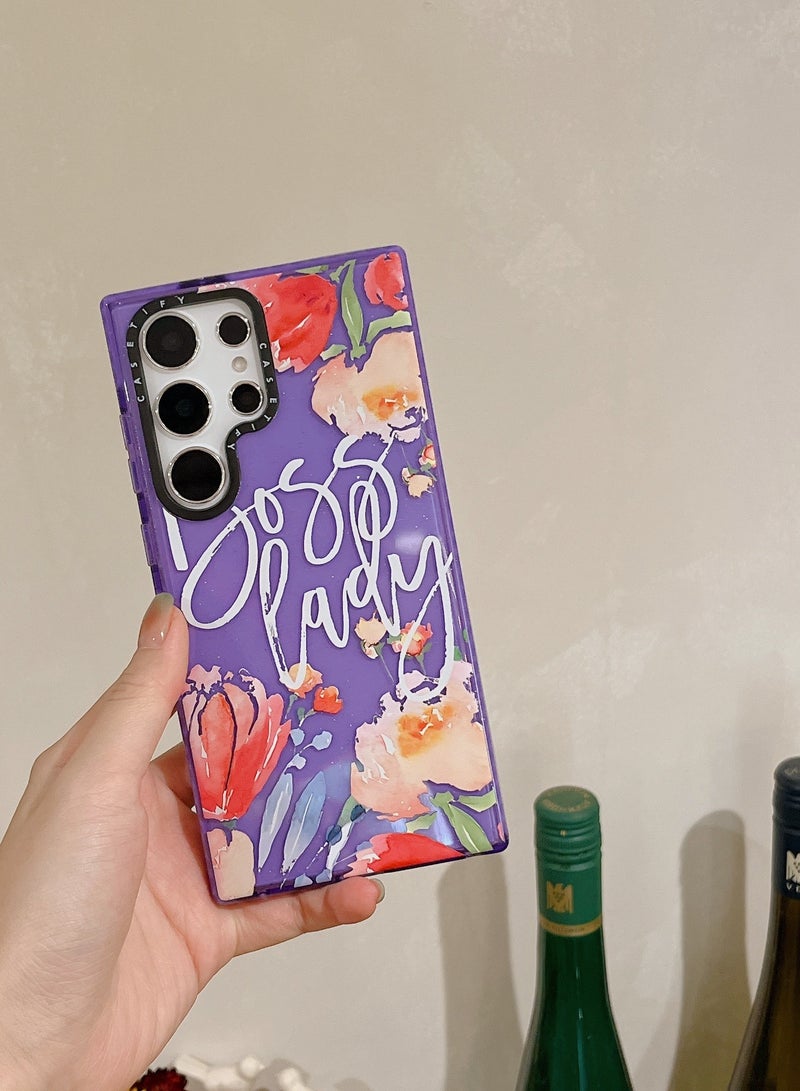 Samsung Galaxy S24 Ultra Case - 'Boss Lady' Floral Elegance