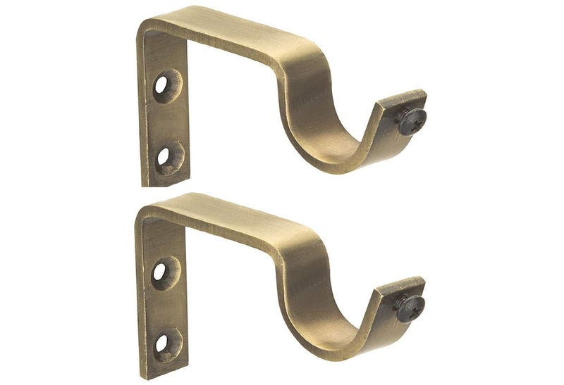 UNIQUELLA UNIQUELLA Antique Finish Lotus Curtain Bracket Set of 2 Pieces with Heavy 2 Piece Support for Door and Window Curtain  - Image 5