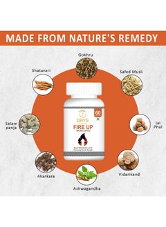 7 Days 7Daysnatural Fire Up Capsule For Men & Women Testosterone Booster Supplemnet With Safed Musli, Ashwagandha - 60 Capsules  - Image 2