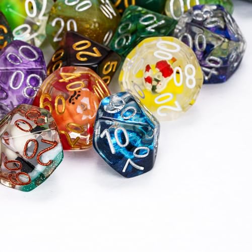 HDdais 10 Pack Polyhedral Dice Set, Random Color 10 Sided Dice for D&D, DND, Table Games, Role Playing Game - Image 2