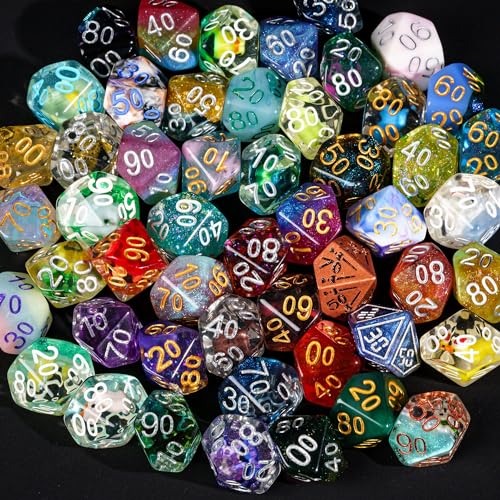 HDdais 10 Pack Polyhedral Dice Set, Random Color 10 Sided Dice for D&D, DND, Table Games, Role Playing Game - Image 3