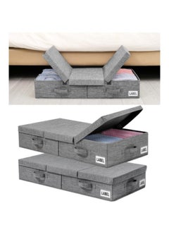 Under Bed Storage with Lids 2Pcs Large Underbed Storage Containers with Handles and Labels Foldable Stackable Drawer Organizer Bins Box for Clothes Shoes Blankets