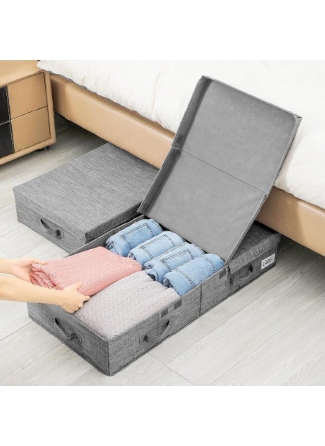 GGEROU - Under Bed Storage with Lids 2Pcs Large Underbed Storage Containers with Handles and Labels Foldable Stackable Drawer Organizer Bins Box for Clothes Shoes Blankets - Image 1
