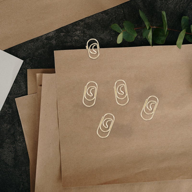Gold Small Crescent Shaped Metal Decorative Document Clips 100pcs Multi Use Office Paperclips - Image 5