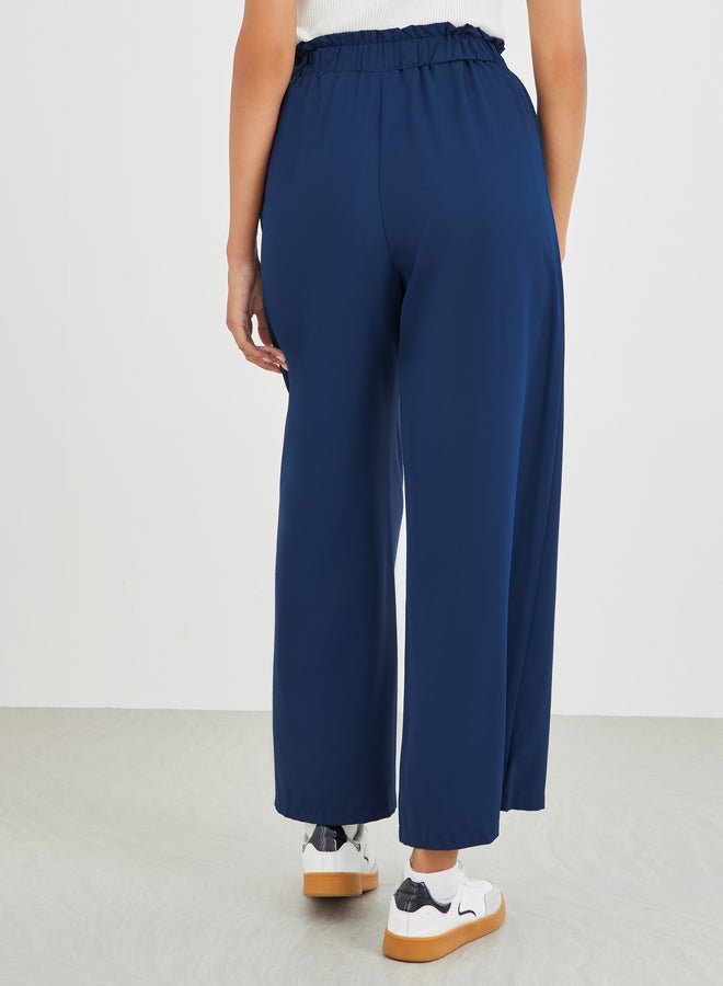 Take Two Solid Elastic Waist Wide Leg Pants - Image 4