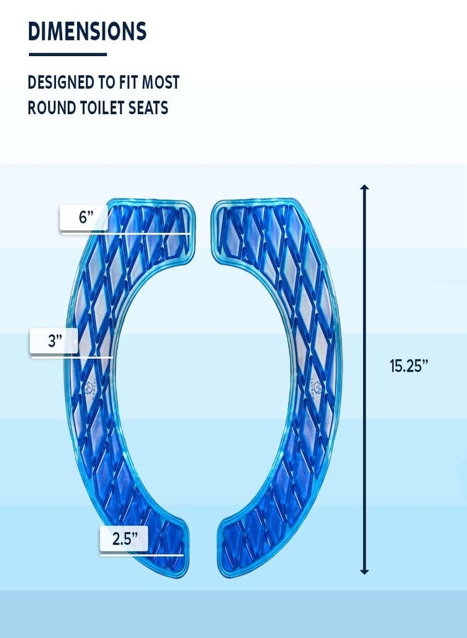 Morvat Gel Toilet Seat Cushion, Washable Padded Riser Cushion for Toilets & Commode Chair, Maximum Pain Relief Comfort & Support, Adhesive Raised Donut Pad for Elderly & Handicapped, Blue, Round - Image 4