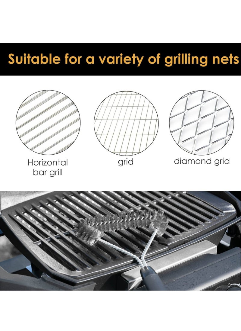 SYOSI Grill Cleaning Brush 2 Pack Triangle Metal Bristles Cleaner with Scraper and Long Handle Stainless Grill Grate Cleaner Perfect for All Grilling Tools  - Image 3