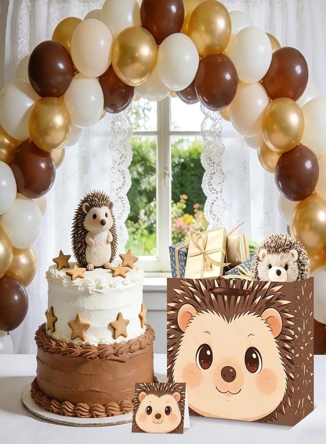 Woosytoo Cute Hedgehog Gift Bag for Baby Shower Boys Girls Woodland Animals Hedgehog Gift Bags with Wrapping Paper and Card Forest Animal Hedgehog Theme Birthday Party Favors Bag Decor Supplies for Newborn Baby Hedgehog Lover - Image 5