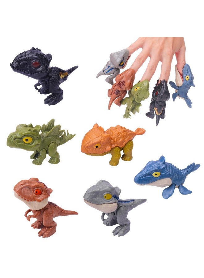 ledorr 6Pcs Dinosaur Action Figures With Movable Mouths, Dino Figure Chomp Toy Gifts 3 4 5 6 7 8 Year Old Boys And Girls. Dinosaur Figure Chomp Toys Gift For Kids  - Image 1