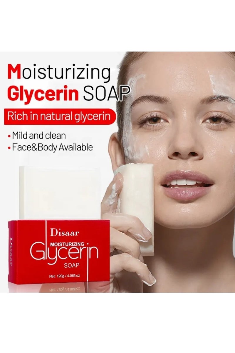 Disaar صابون الجلسرين المرطب 120 جرام مستخلص حليب العسل ينظف المسام ويعزز إشراقة البشرة ويعطي ترطيباً عميقاً للوجه والجسم - Image 2