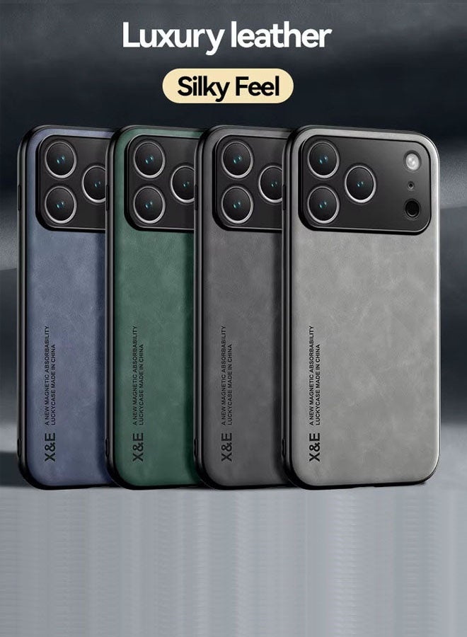 IPhone 17 Pro Max Luxury Leather Protective Case - Navy blue - Image 3