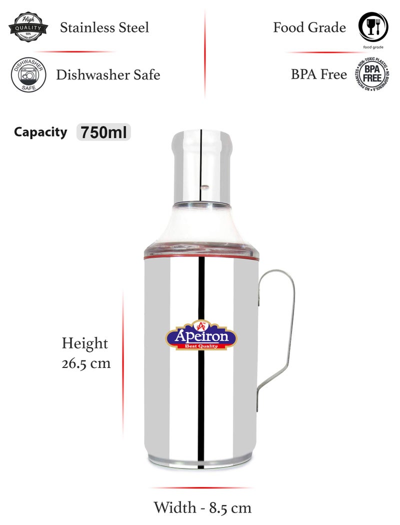 Apeiron Stainless Steel Oil Pourer, 750ml, Pack of 1, Red - Image 2