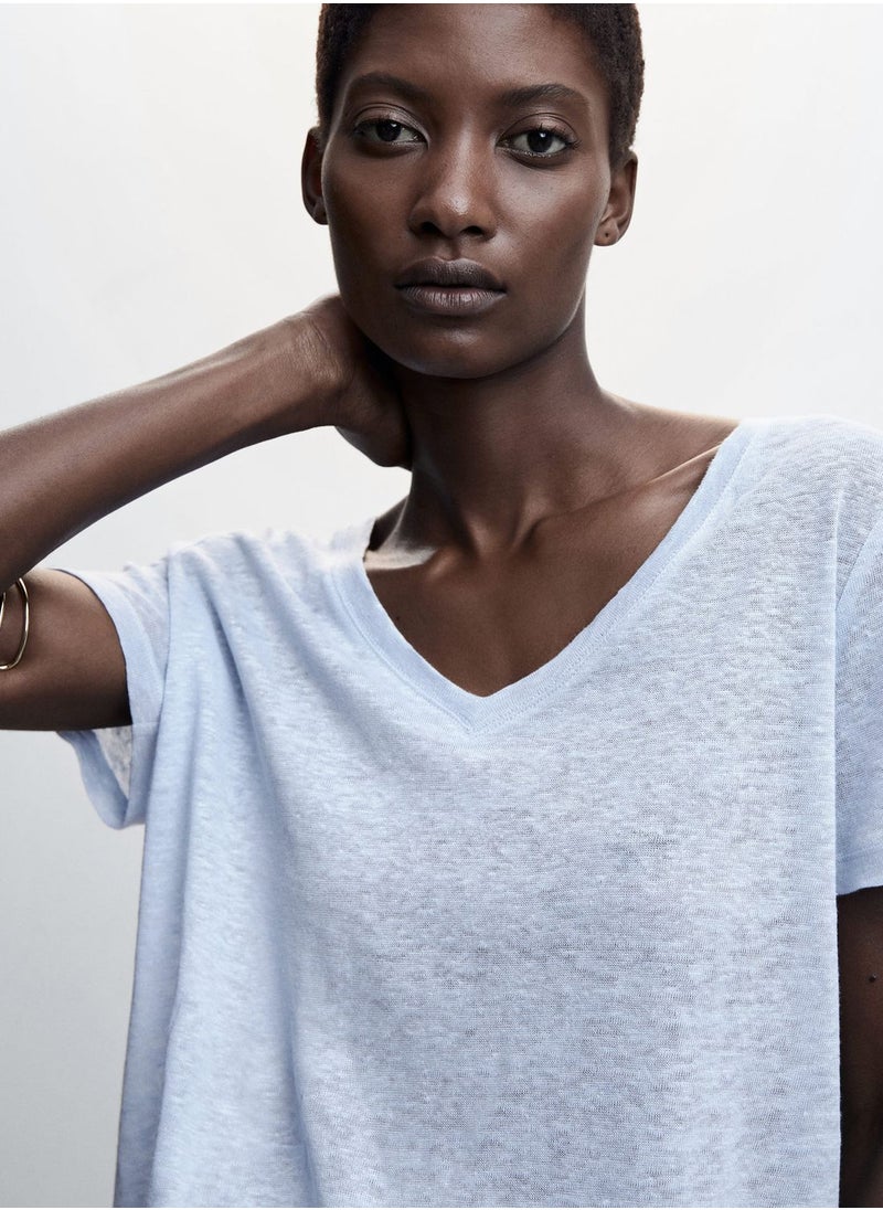 MANGO - V-Neck T-Shirt - Image 1