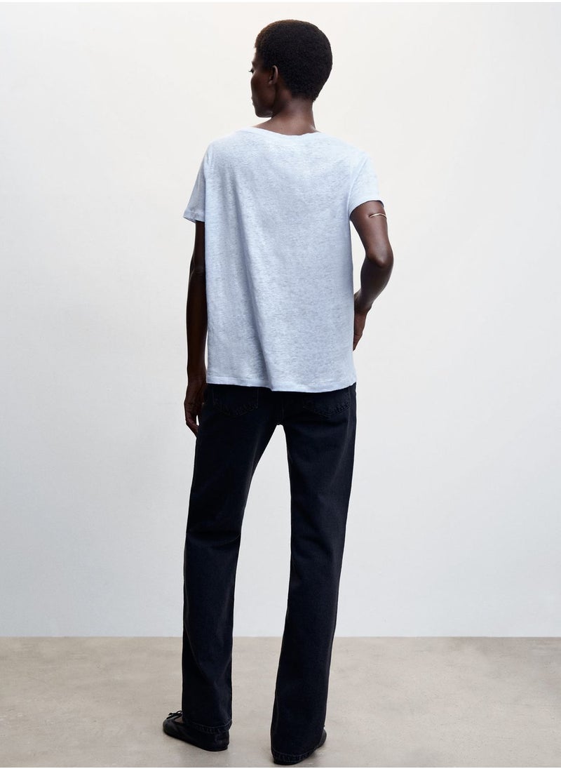 MANGO - V-Neck T-Shirt - Image 1