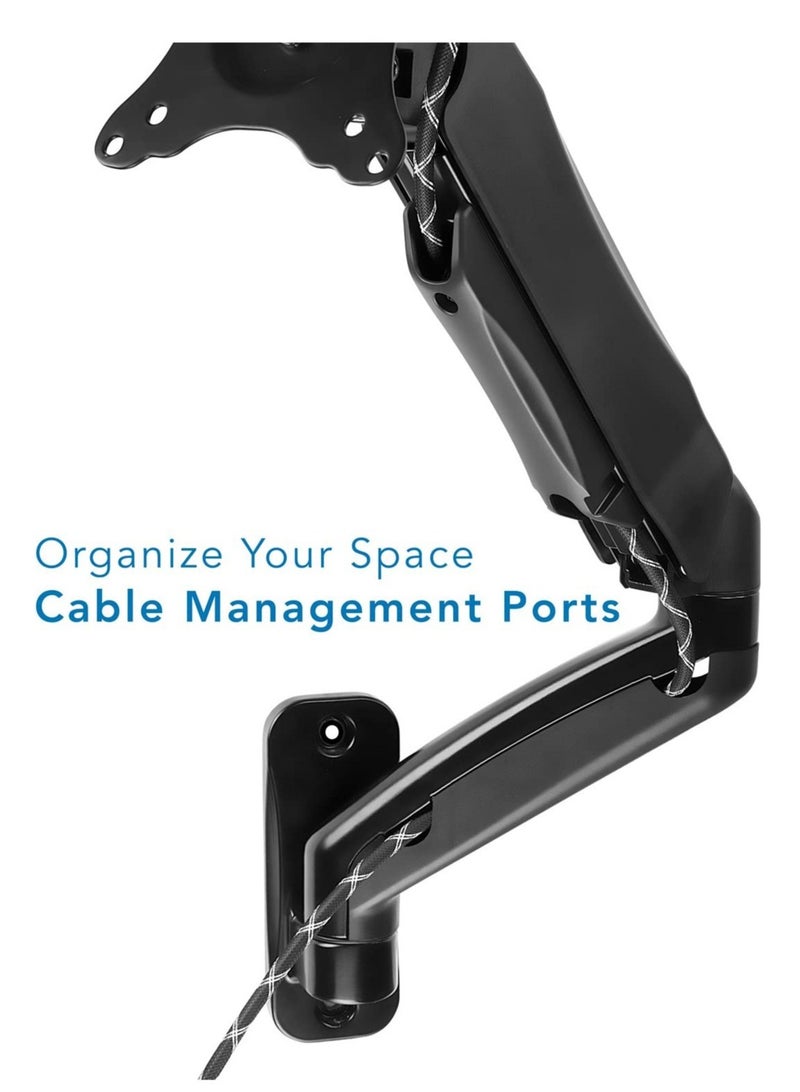 ELTRAZONE Computer Monitor Wall Mount Arm, Height Adjustable Articulating with Gas Spring Arm, for 17-32 inch LCD, LED Computer Monitors - Image 5