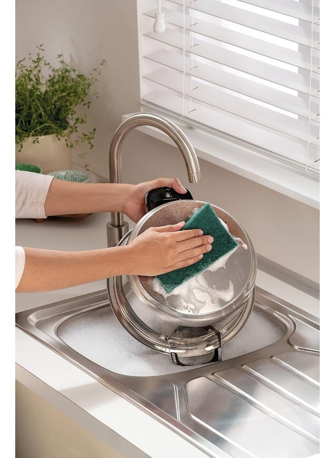 Scotch Brite وسادة تنظيف كلاسيكية ثقيلة، 9 وحدات/عبوة | إسفنجة مطبخ | إسفنجة أطباق | فرشاة | تنظيف متعدد الأغراض | آمنة للطعام | غير صدئة | مطبخ، جراج، خارجي - Image 4