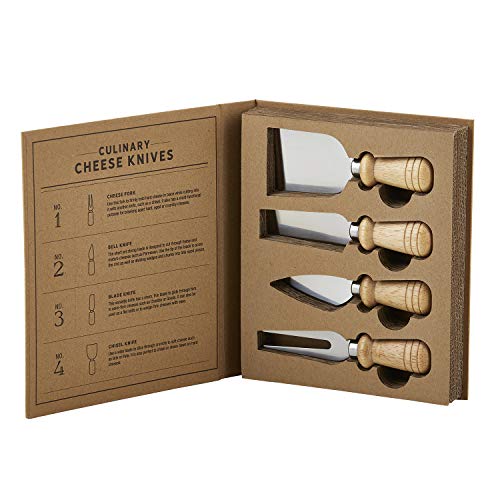 Santa Barbara Design Studio Gift Set Kitchen Essentials TableSugar Kraft Cardboard Book Gift Box, 4-Pieces, Cheese Knives - Image 5