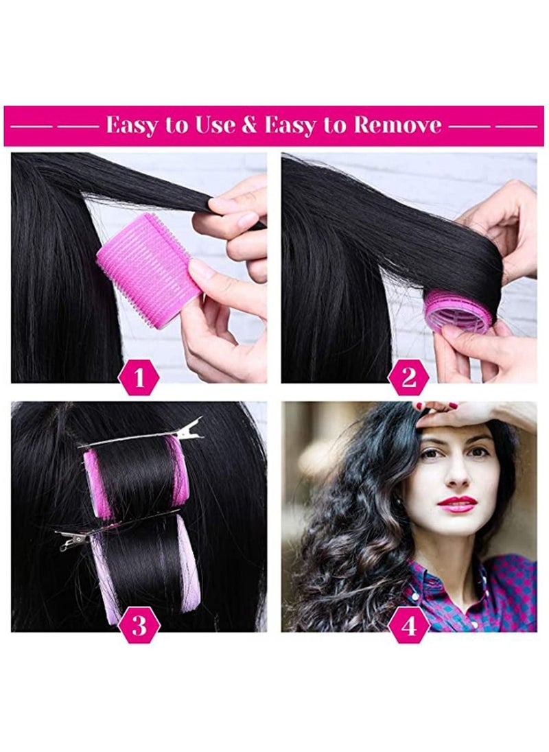 HomarKet - Hair Curlers Rollers, Cludoo 36Pcs Jumbo Big Hair Roller Sets with Stainless Steel Duckbill Clip, 2 Size Self Grip Hair Curlers Rollers for Long Medium Short Thick Fine Thin Hair Bangs Volume - Image 1