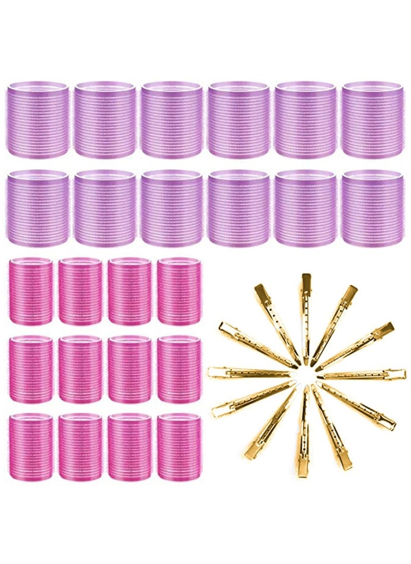 HomarKet - Hair Curlers Rollers, Cludoo 36Pcs Jumbo Big Hair Roller Sets with Stainless Steel Duckbill Clip, 2 Size Self Grip Hair Curlers Rollers for Long Medium Short Thick Fine Thin Hair Bangs Volume - Image 1