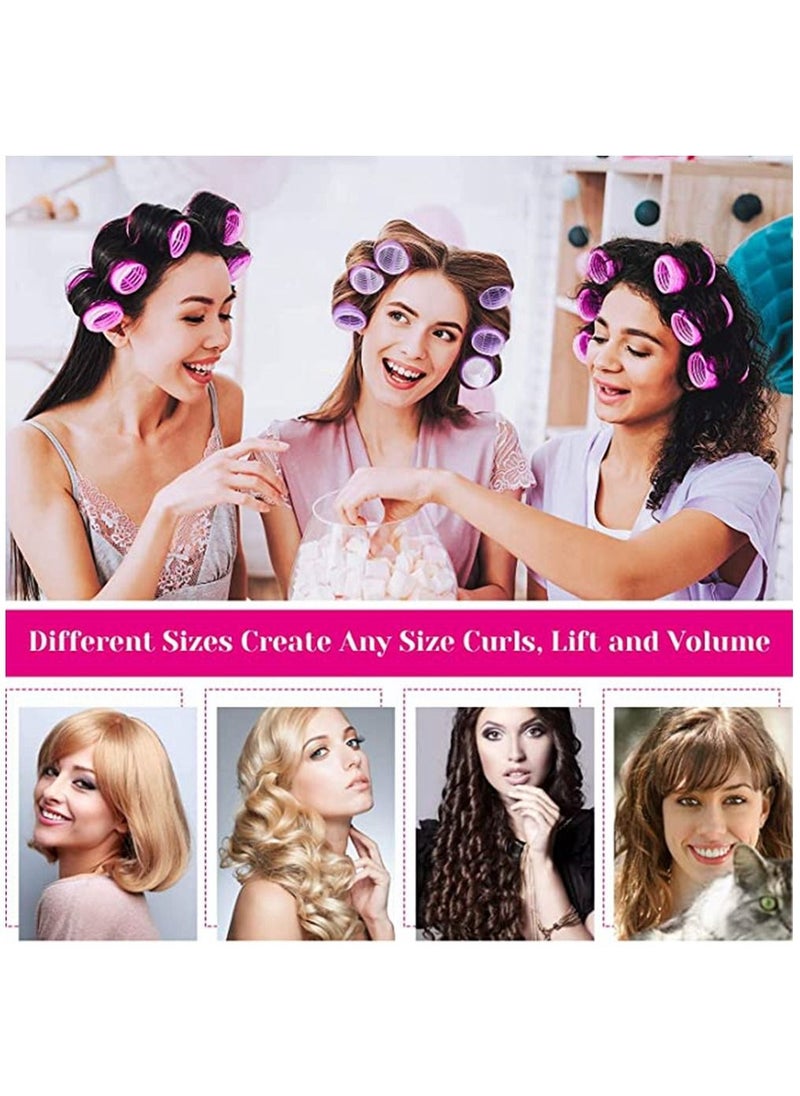 HomarKet - Hair Curlers Rollers, Cludoo 36Pcs Jumbo Big Hair Roller Sets with Stainless Steel Duckbill Clip, 2 Size Self Grip Hair Curlers Rollers for Long Medium Short Thick Fine Thin Hair Bangs Volume - Image 1