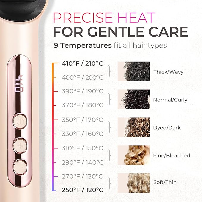 TYMO TYMO Hair Straightener Comb Plus Hair Straightening Brush Iron with Nano Titanium Coating for Even Heat 9 Temperature Settings LED Screen Professional Hair Tools for Styling 